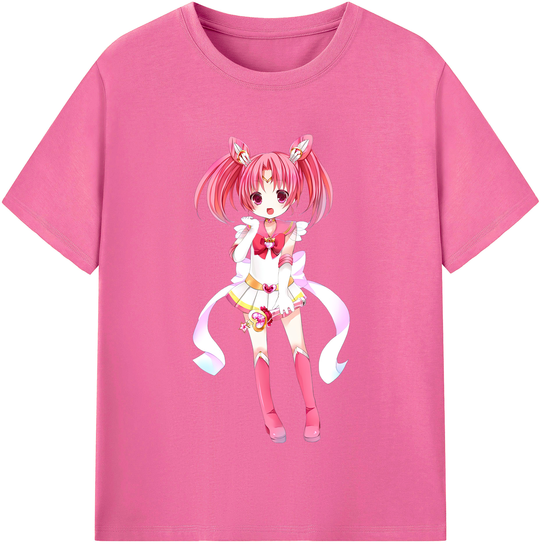 （画像用） 美少女戦士セーラームーン ちびうさ Sailor Moon Chibiusa Tsukino Usagi Small Lady Serenity レディースカジュアルプリントTシャツ（綿100％）
